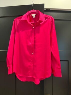 Rachel Zoe Bright Fuchsia Button-Down Blouse